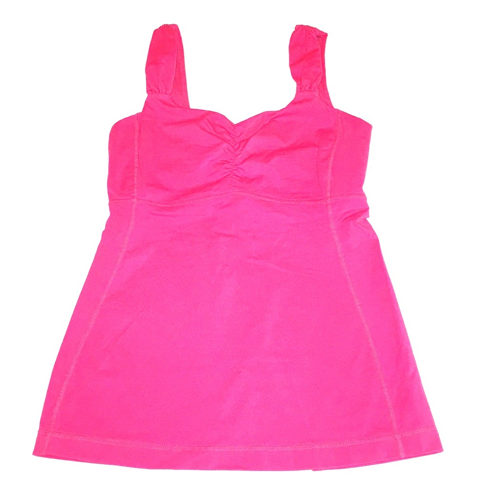 LULULEMON deep pink tank puckered/pleated accents - Picture 2 of 8